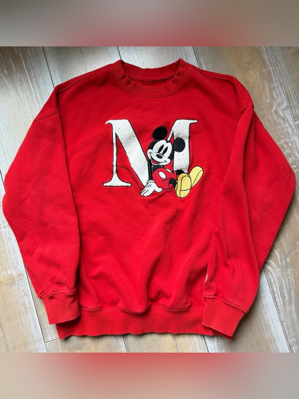 Vintage Mickey Mouse Disney Red Crewneck Sweatshirt